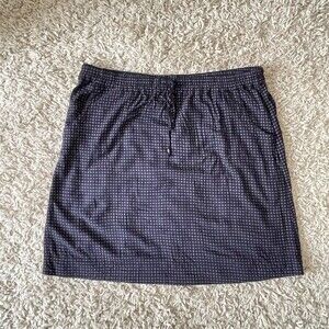 Eddie Bauer Blue Skirt White Pattern - L